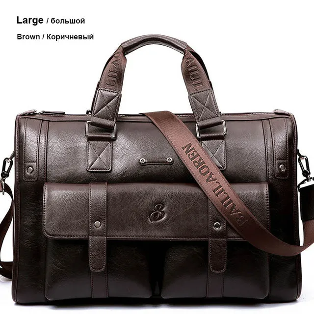 Man Bag Leather Black Briefcase