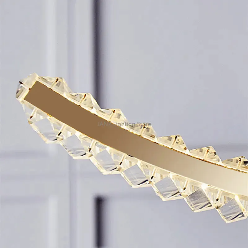Mansion Designer S-shaped LED Crystal Chandelier for Kitchen Living Room Lighting