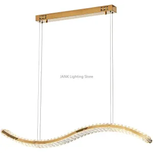 Mansion Designer S-shaped LED Crystal Chandelier for Kitchen Living Room Lighting