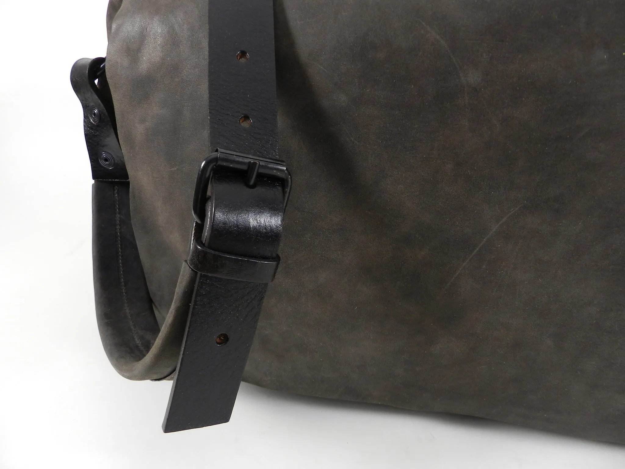 Marsell Dark Walnut Brown Leather Messenger Computer Bag