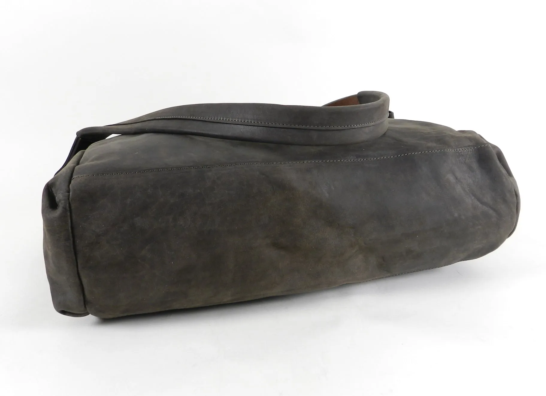 Marsell Dark Walnut Brown Leather Messenger Computer Bag