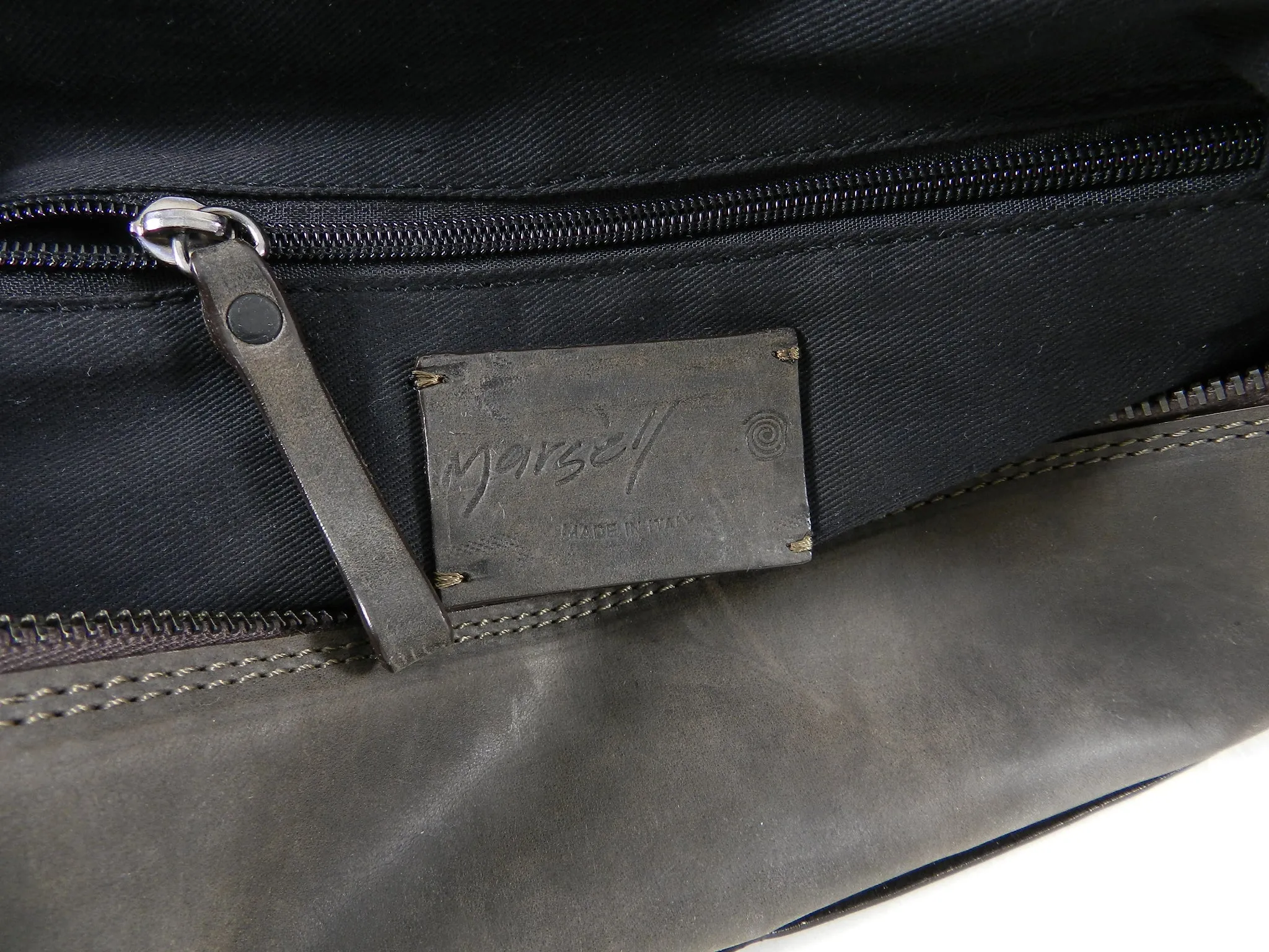 Marsell Dark Walnut Brown Leather Messenger Computer Bag