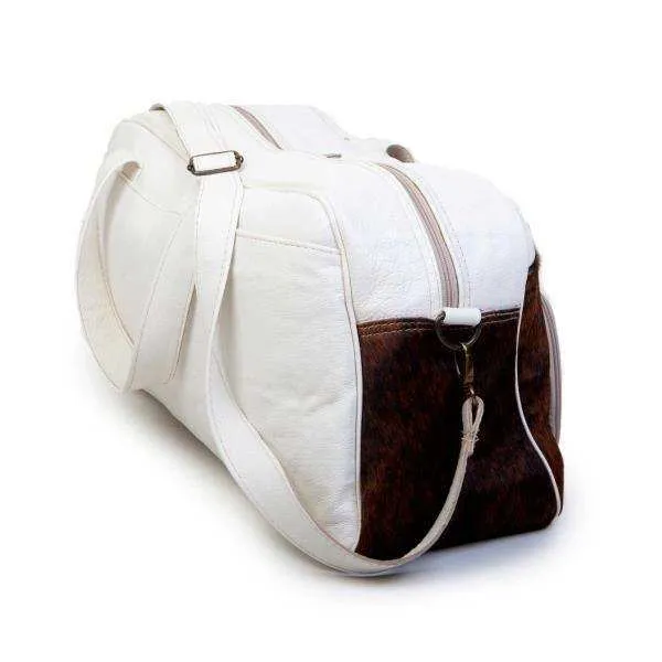 Mirelle Genuine Leather & Nguni Hide Weekender Bag