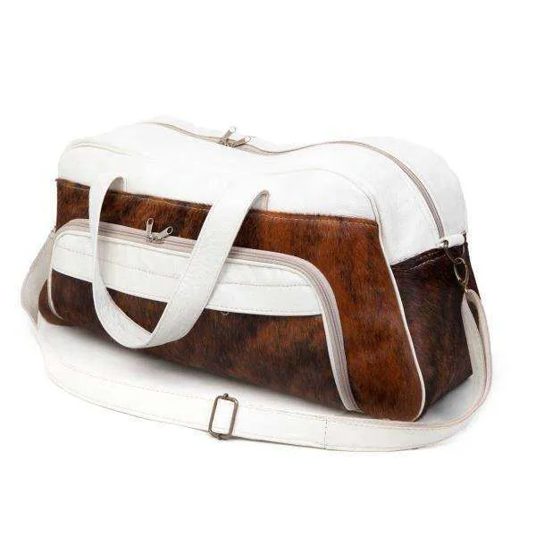 Mirelle Genuine Leather & Nguni Hide Weekender Bag
