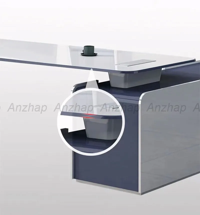 Modern Finance Office Computer Desk and Chair Set with Screen Partition