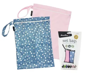 Mum2Mum Wet Bags Twin Pack - HEARTS / PINK