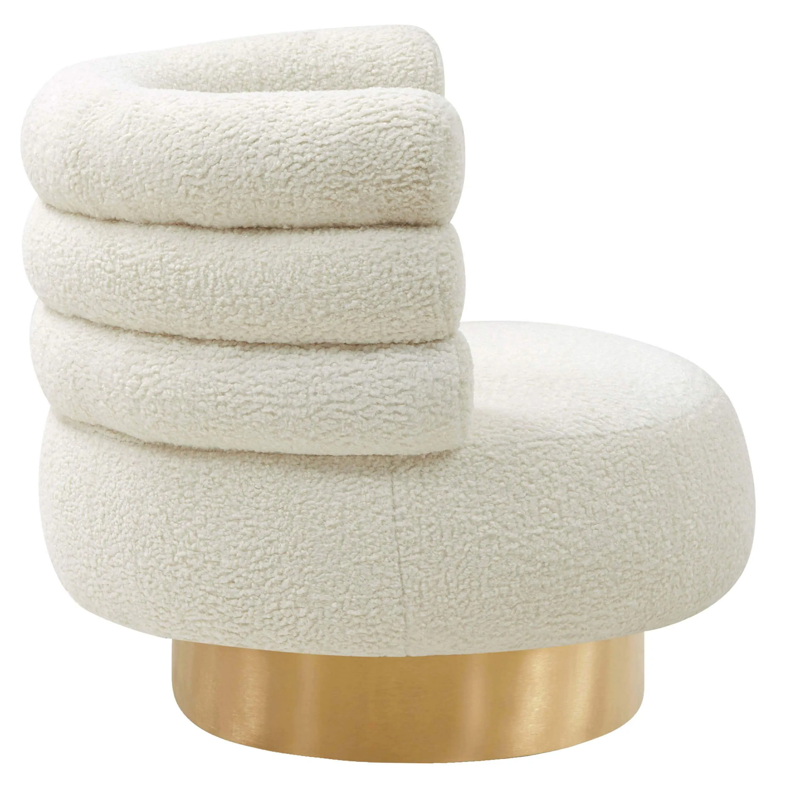 Naomi Swivel Chair Velvet, Faux Shearling