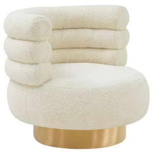 Naomi Swivel Chair Velvet, Faux Shearling