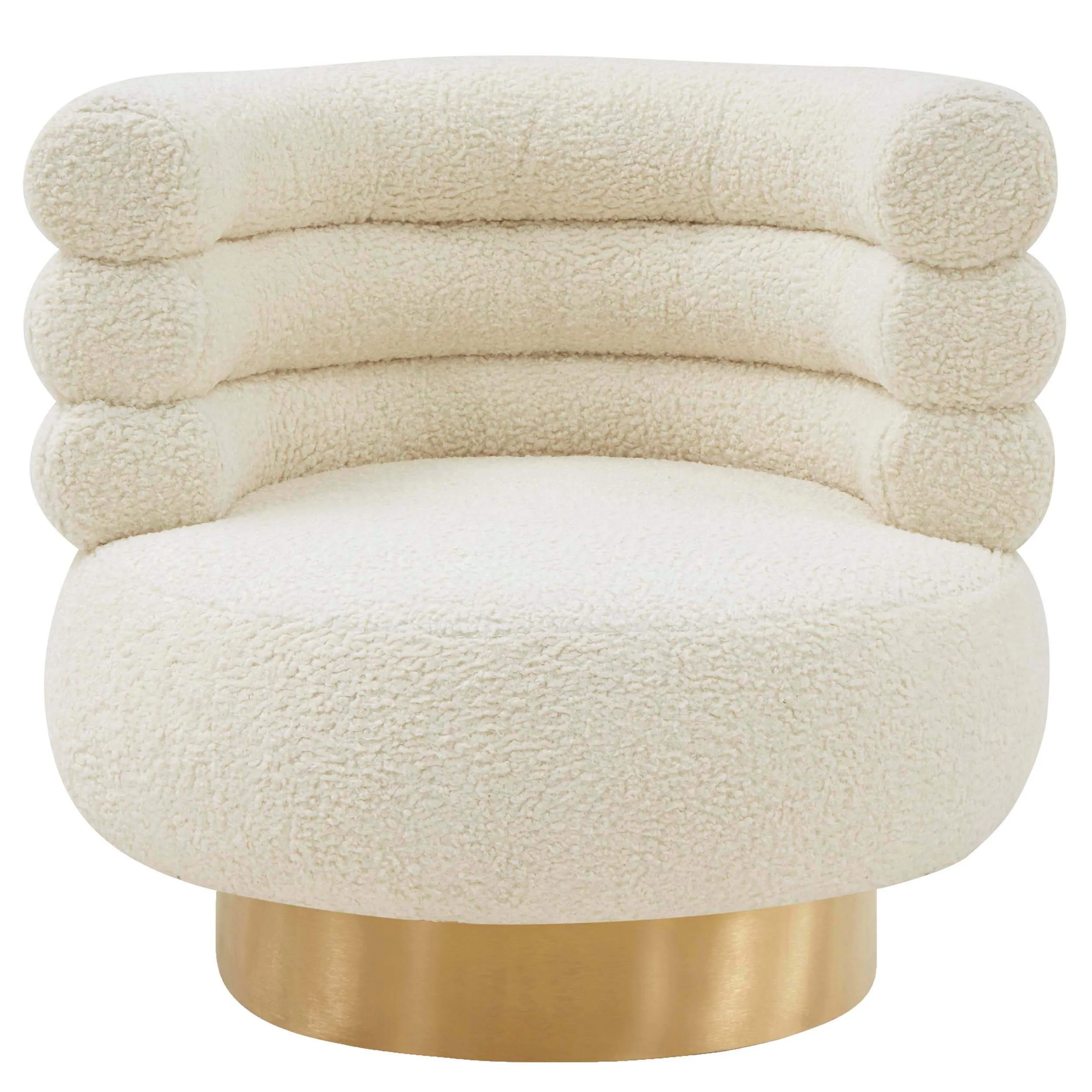 Naomi Swivel Chair Velvet, Faux Shearling