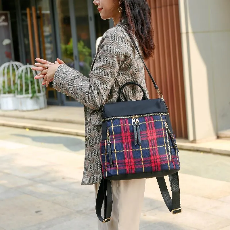 Nishi Plaid Backpack