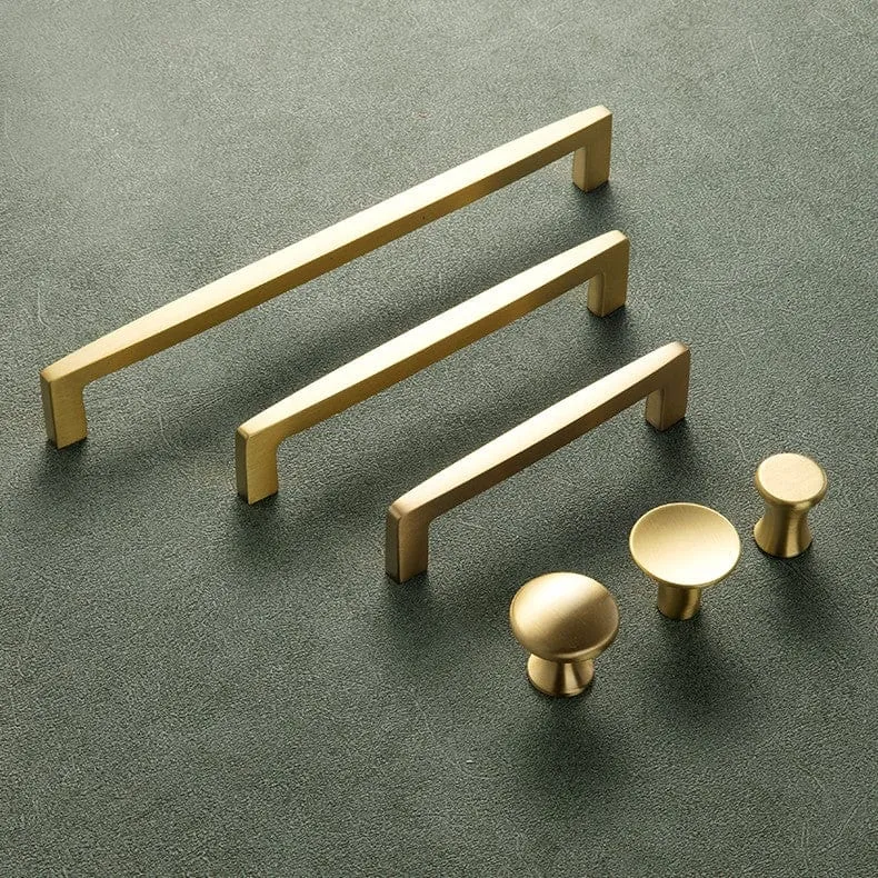 Nordic Copper Cabinet Handles Brass Drawer Wardrobe Pulls