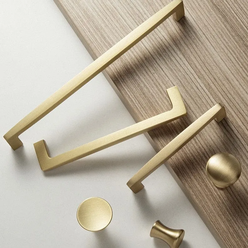 Nordic Copper Cabinet Handles Brass Drawer Wardrobe Pulls