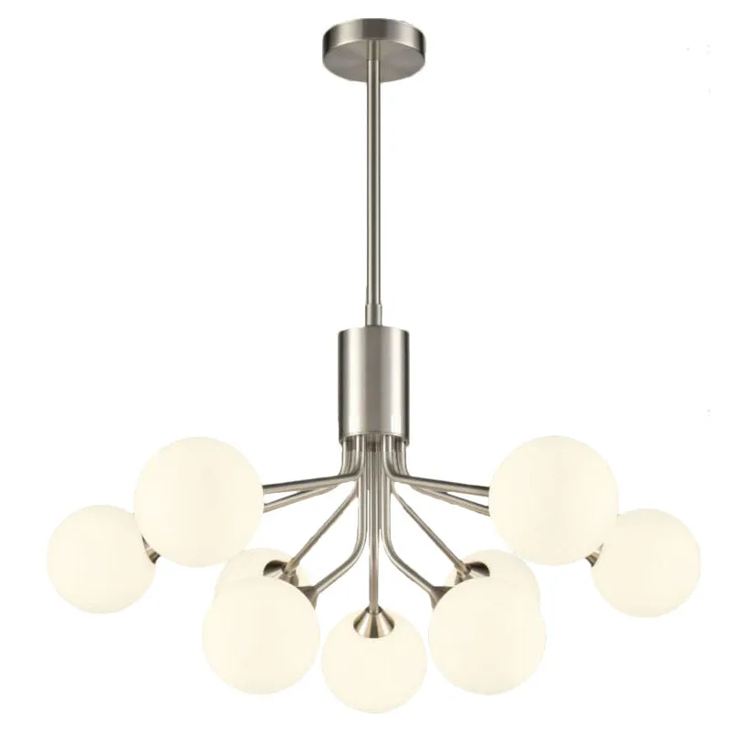 Opaque Globe 9 Ball Light - Satin Nickel
