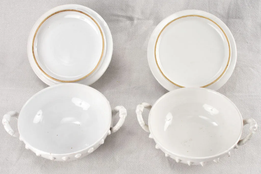 Pair of Émile Tessier tureens with crown lids 1950s