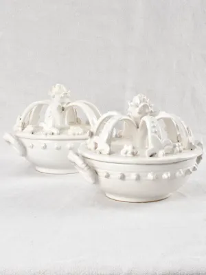 Pair of Émile Tessier tureens with crown lids 1950s