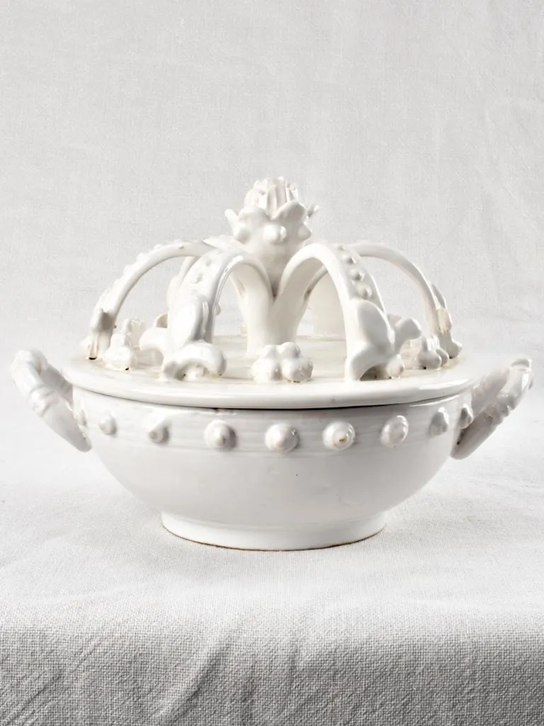 Pair of Émile Tessier tureens with crown lids 1950s