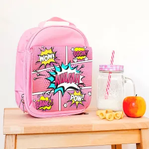 Personalised Pink 'Comic' Lunch Bag
