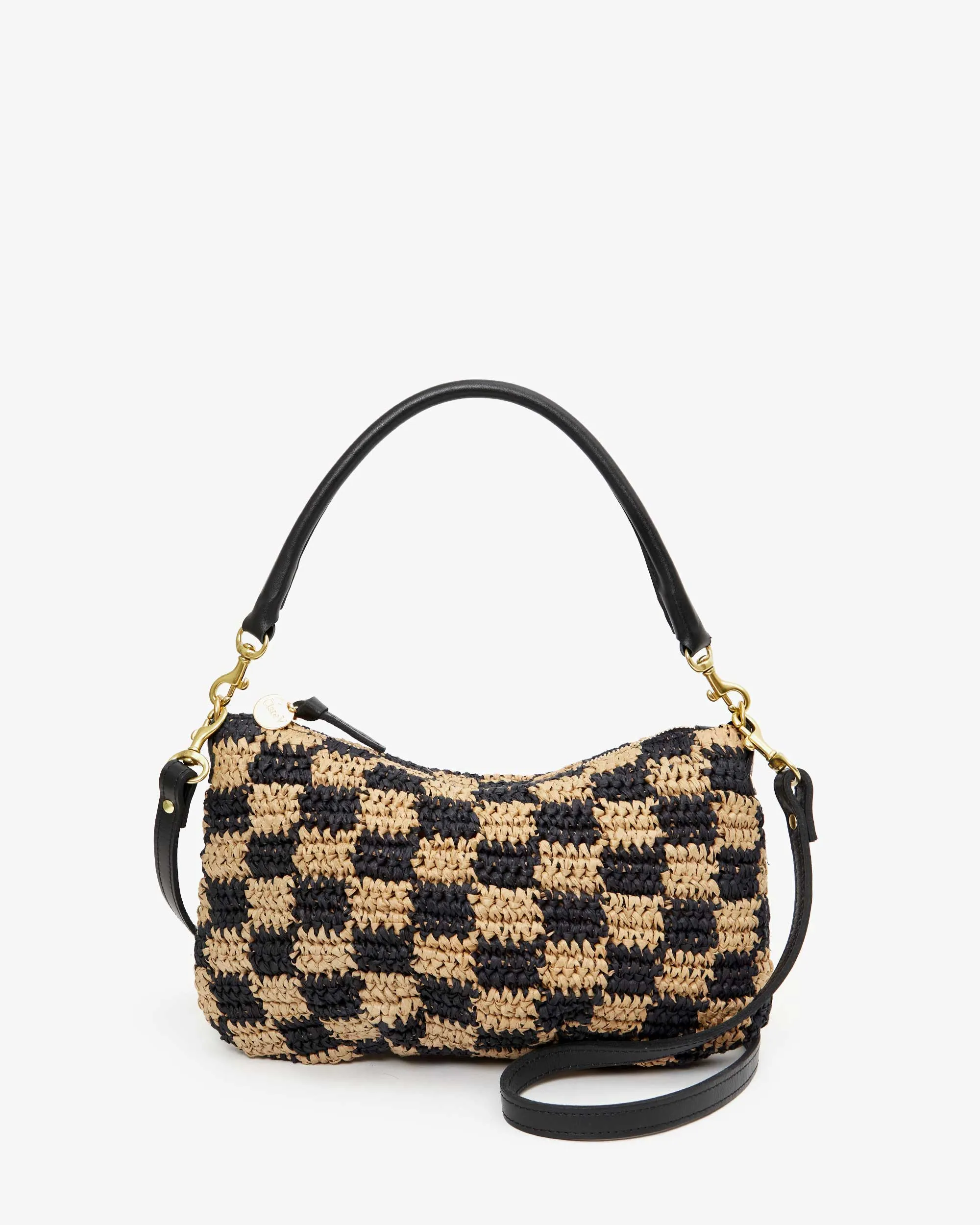 Petit Moyen Messenger -  Checker Raffia