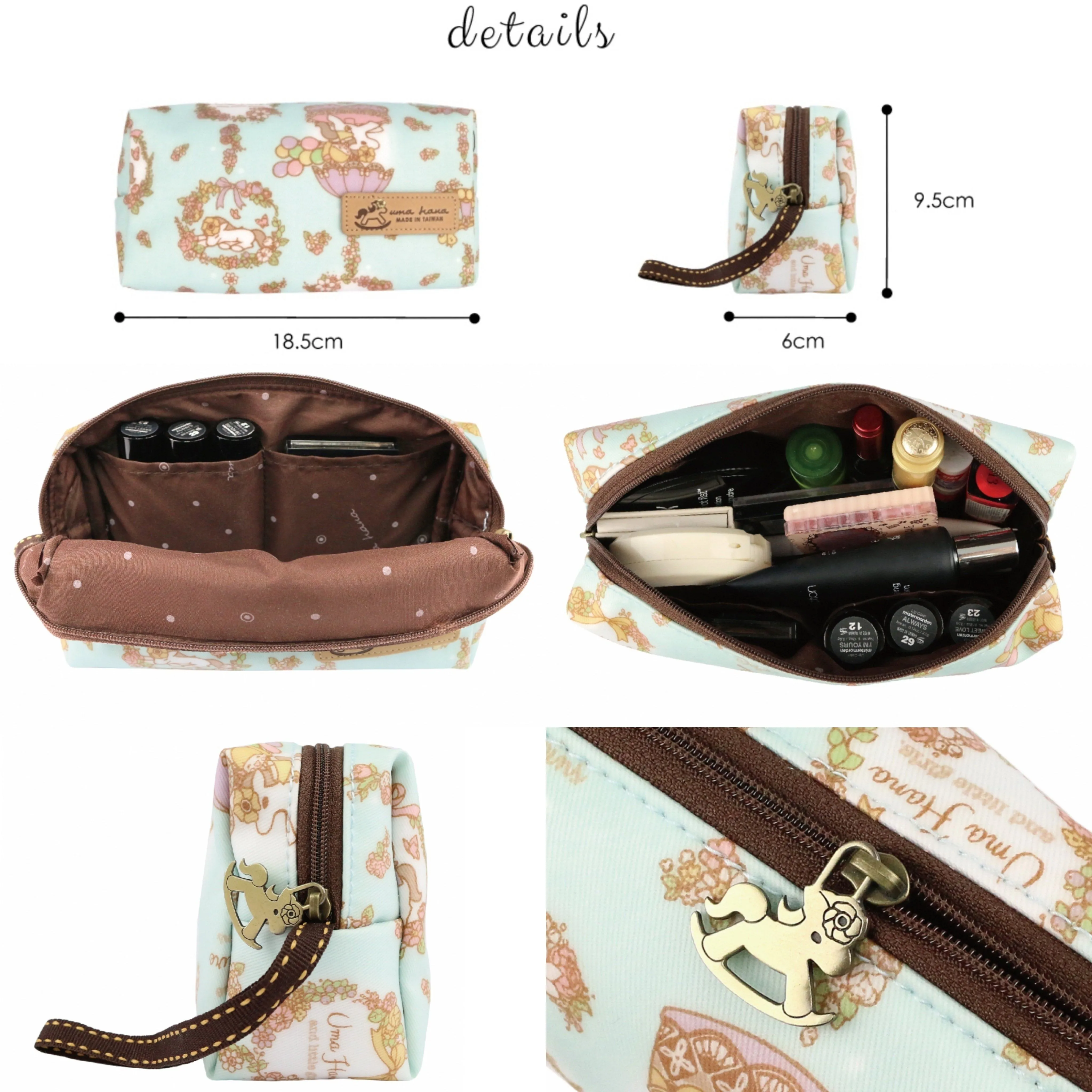 Pink Penguin Market Rectangle Cosmetic Bag