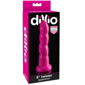 Pipedream Dillio 6 in. Twister Dildo With Suction Cup Pink