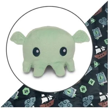 Plushie Tote Bag: Dark Green Tabletop Gaming Tote Bag   Mint Cthulhu Plushie