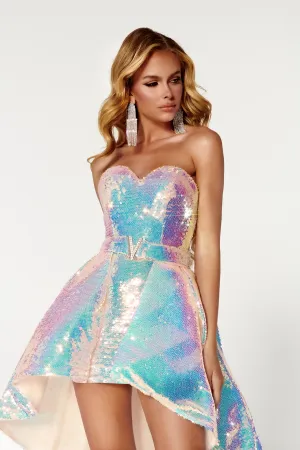 PORTIA & SCARLETT PS22412 Sweetheart Cocktail Dress with High-Low Overskirt