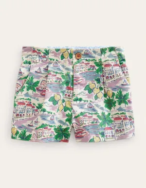 Printed Chino Shorts-Multi Scene Print