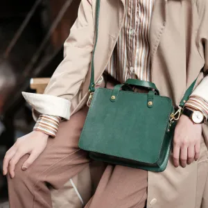 Quilted Women's Genuine Leather Handbag Small Side Bags for Women