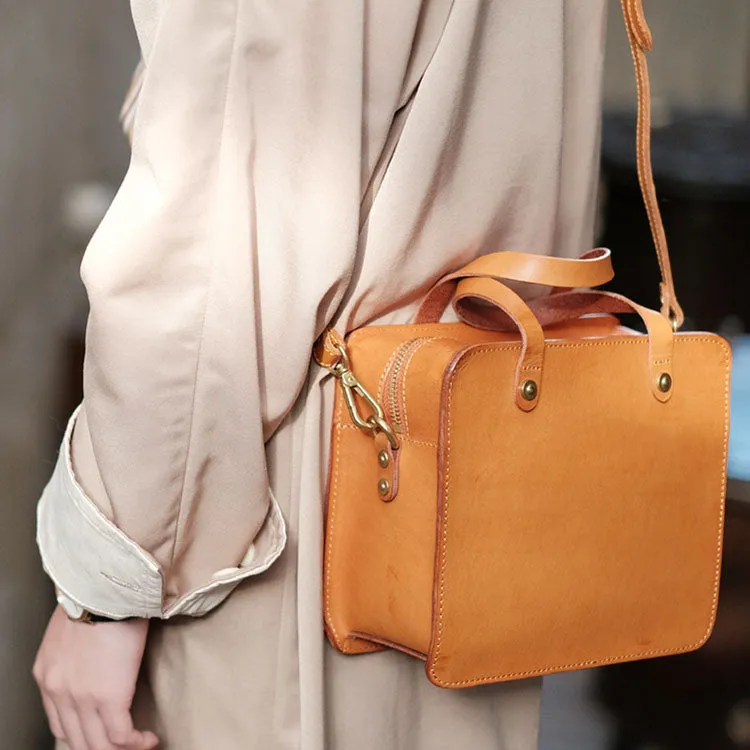 Quilted Women's Genuine Leather Handbag Small Side Bags for Women