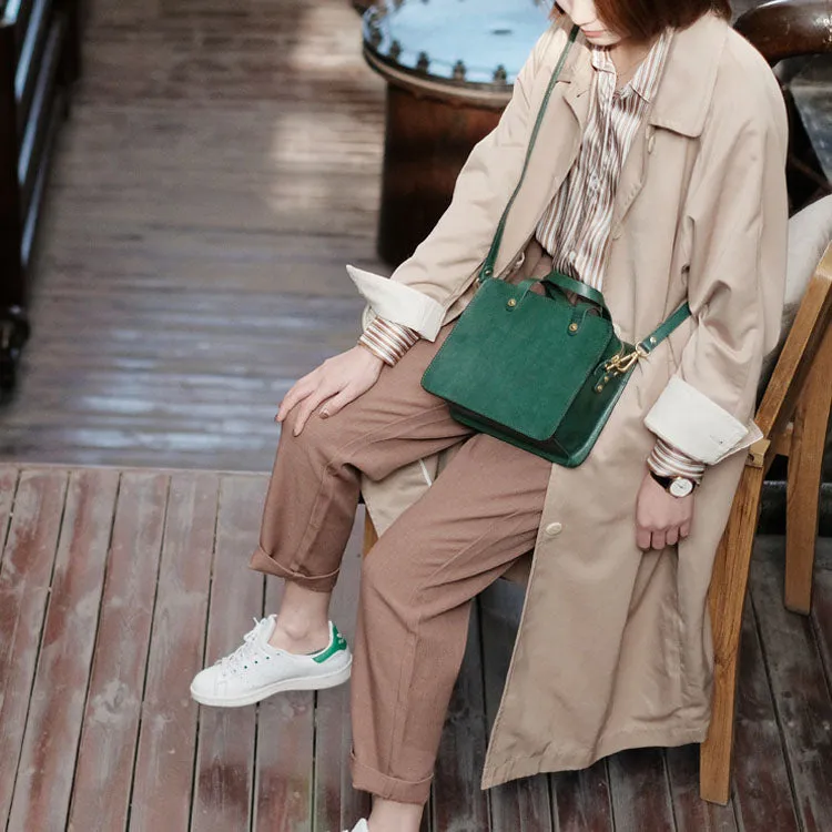 Quilted Women's Genuine Leather Handbag Small Side Bags for Women