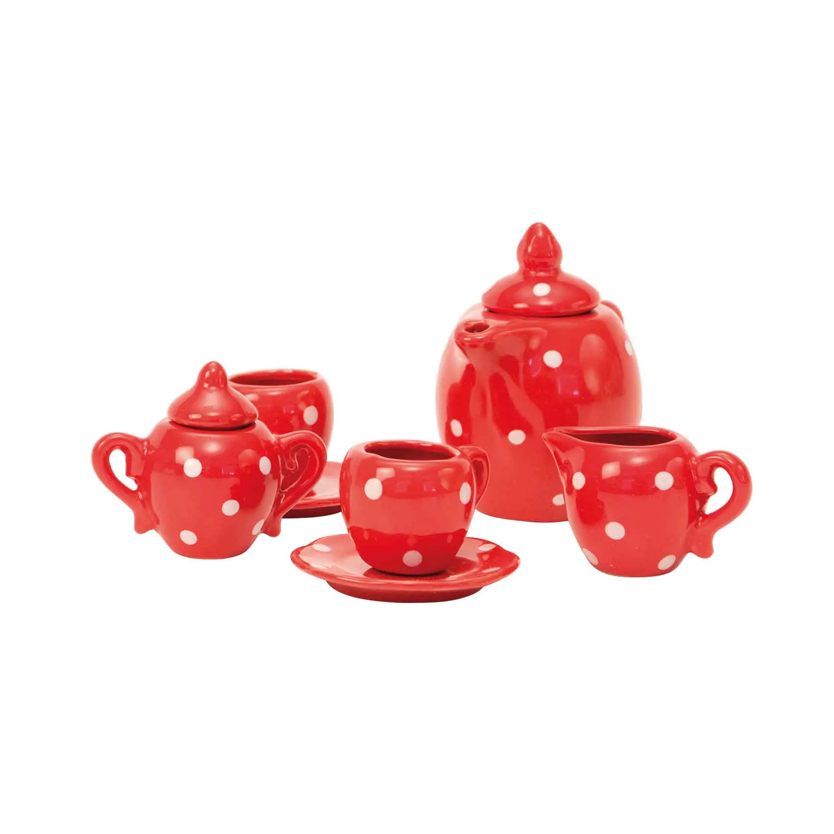Red Ceramic Tea Set - La Grande Famille