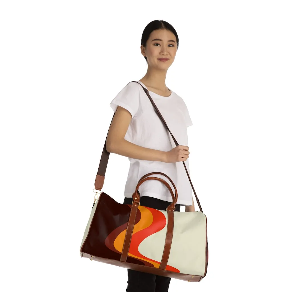 Retro Bag Duffel Bag & Purses Waterproof Travel Bag Eclectic Groovy Printed Bag Polyester Lining Gold Zipper Gifts