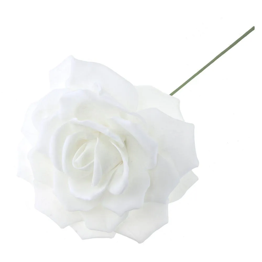 Rose Foam Flower with Stem, 13-Inch