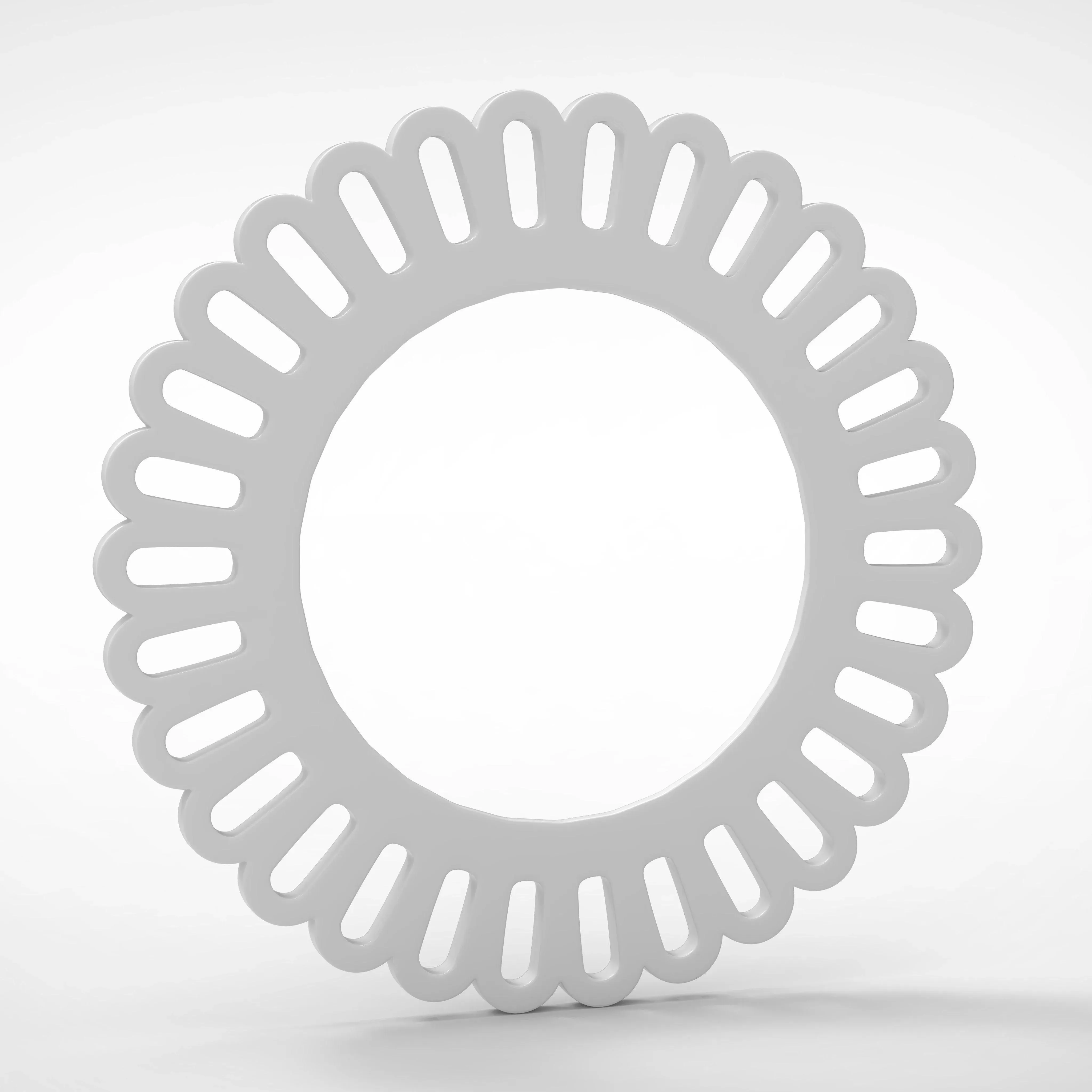 Round Shaped Exquisite Wall Panel In White