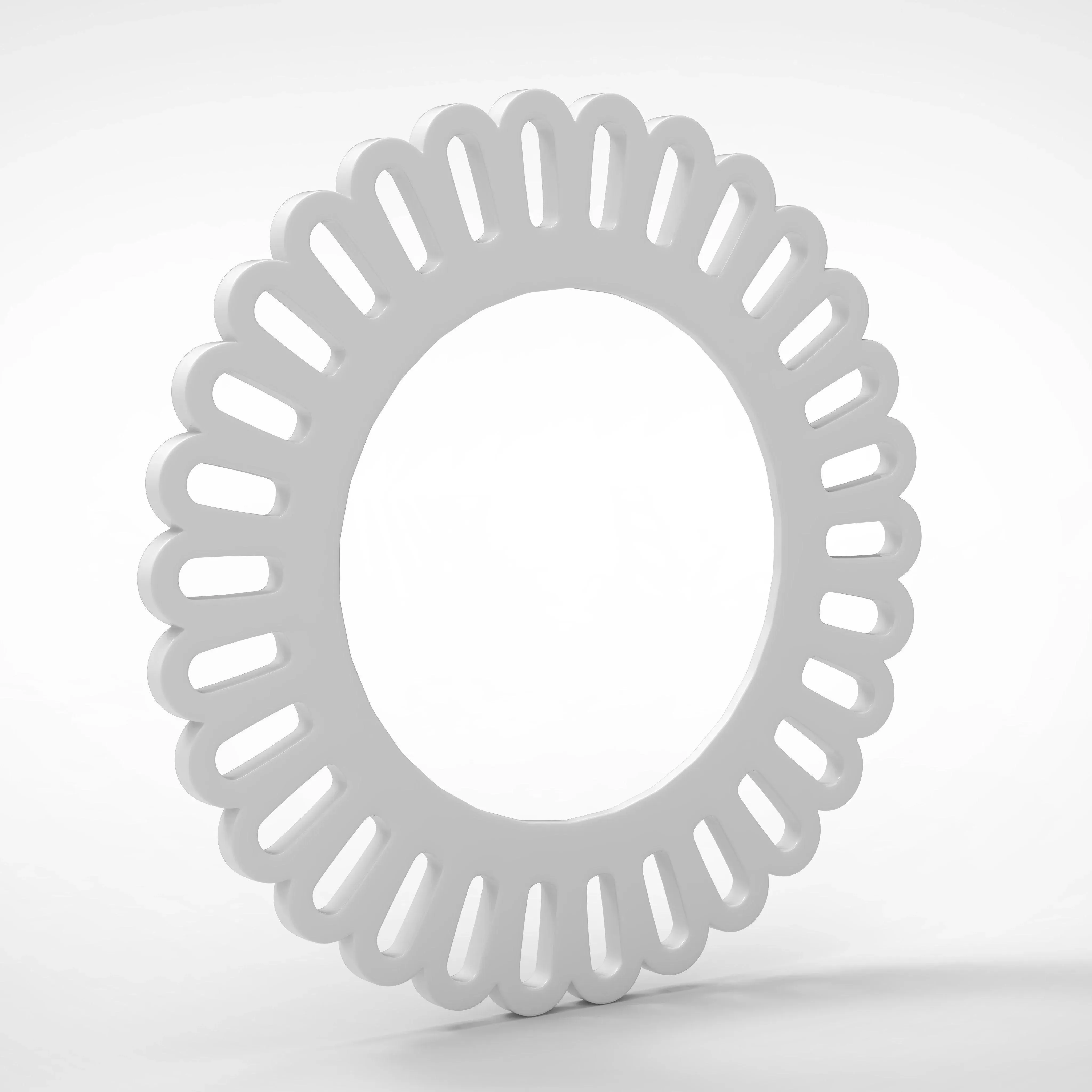 Round Shaped Exquisite Wall Panel In White