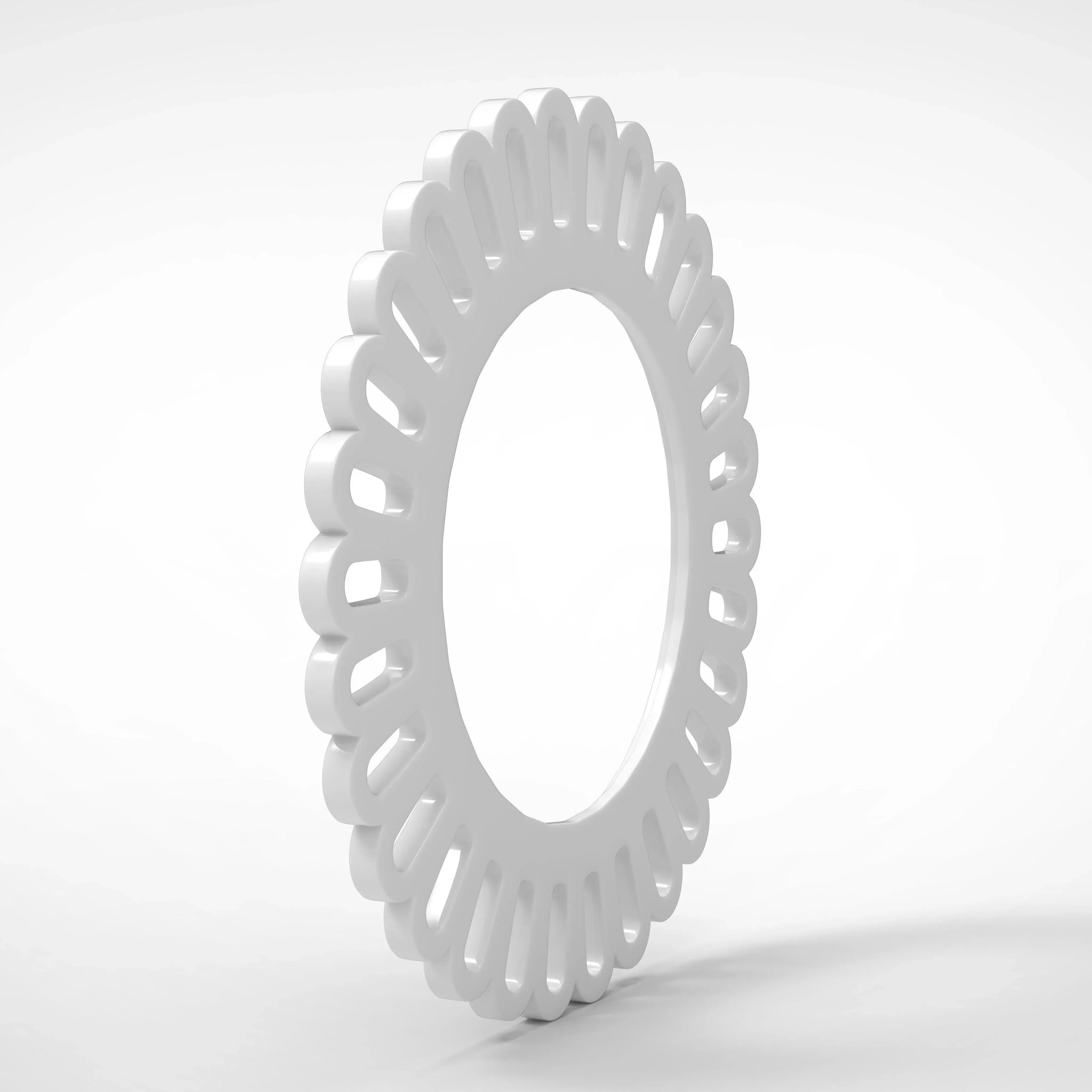 Round Shaped Exquisite Wall Panel In White