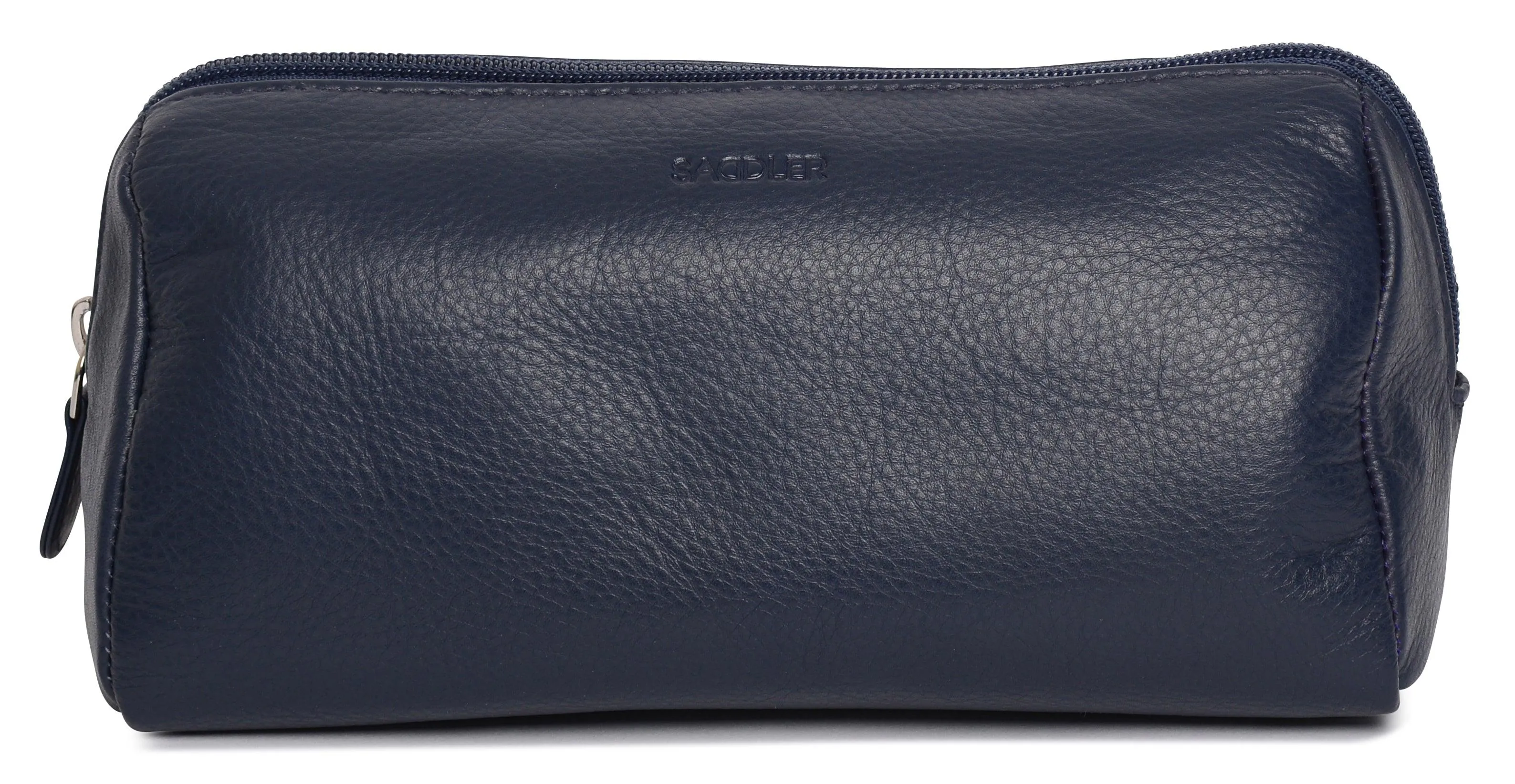 SADDLER MEGAN Leather Zip Top Cosmetic Bag - Large Capacity and Inner Zip Pocket - RFID Protected