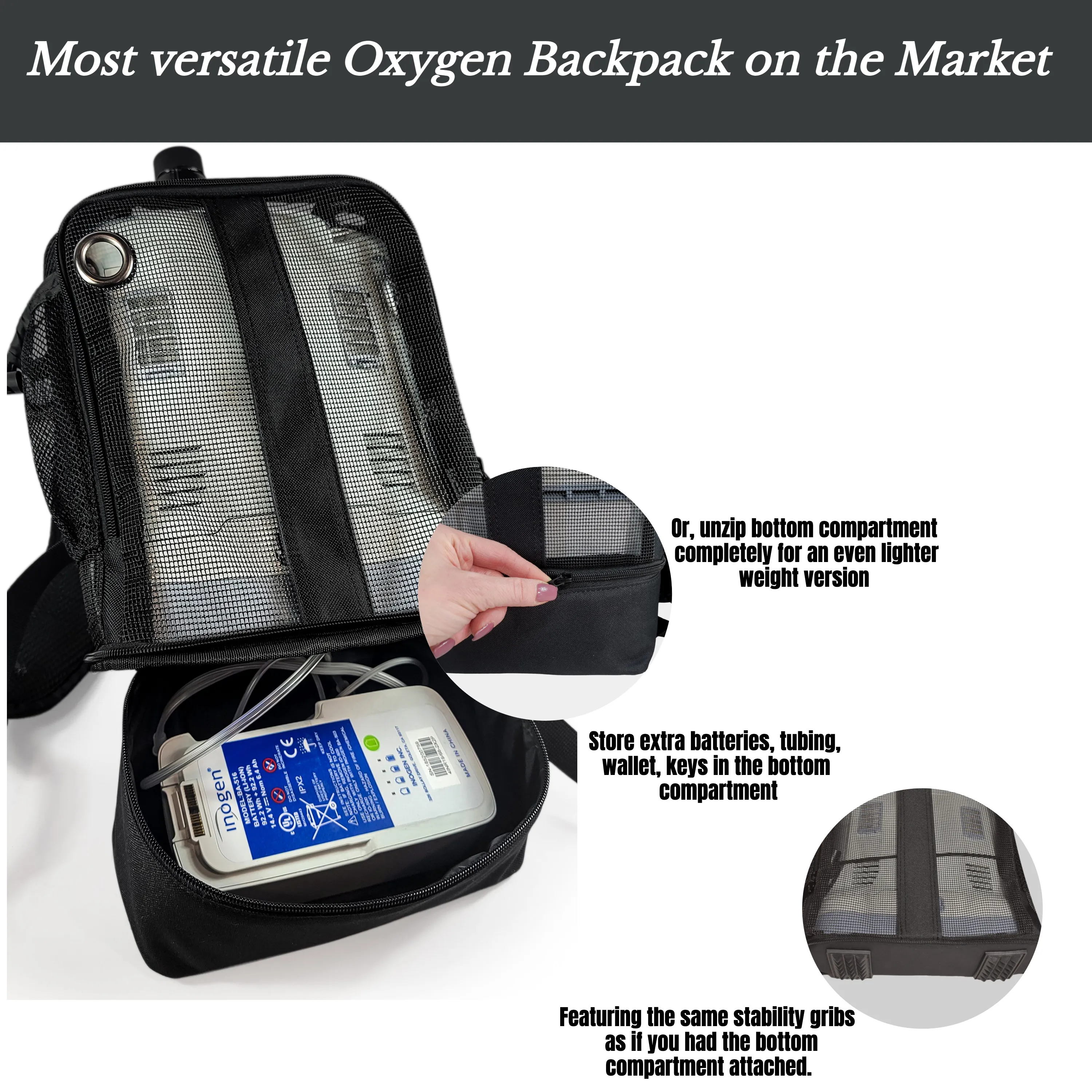 SALE!!! Universal Mesh Backpack - Inogen One G3/OxyGo, Inogen One G5/OxyGo Next, & Rhythm P2