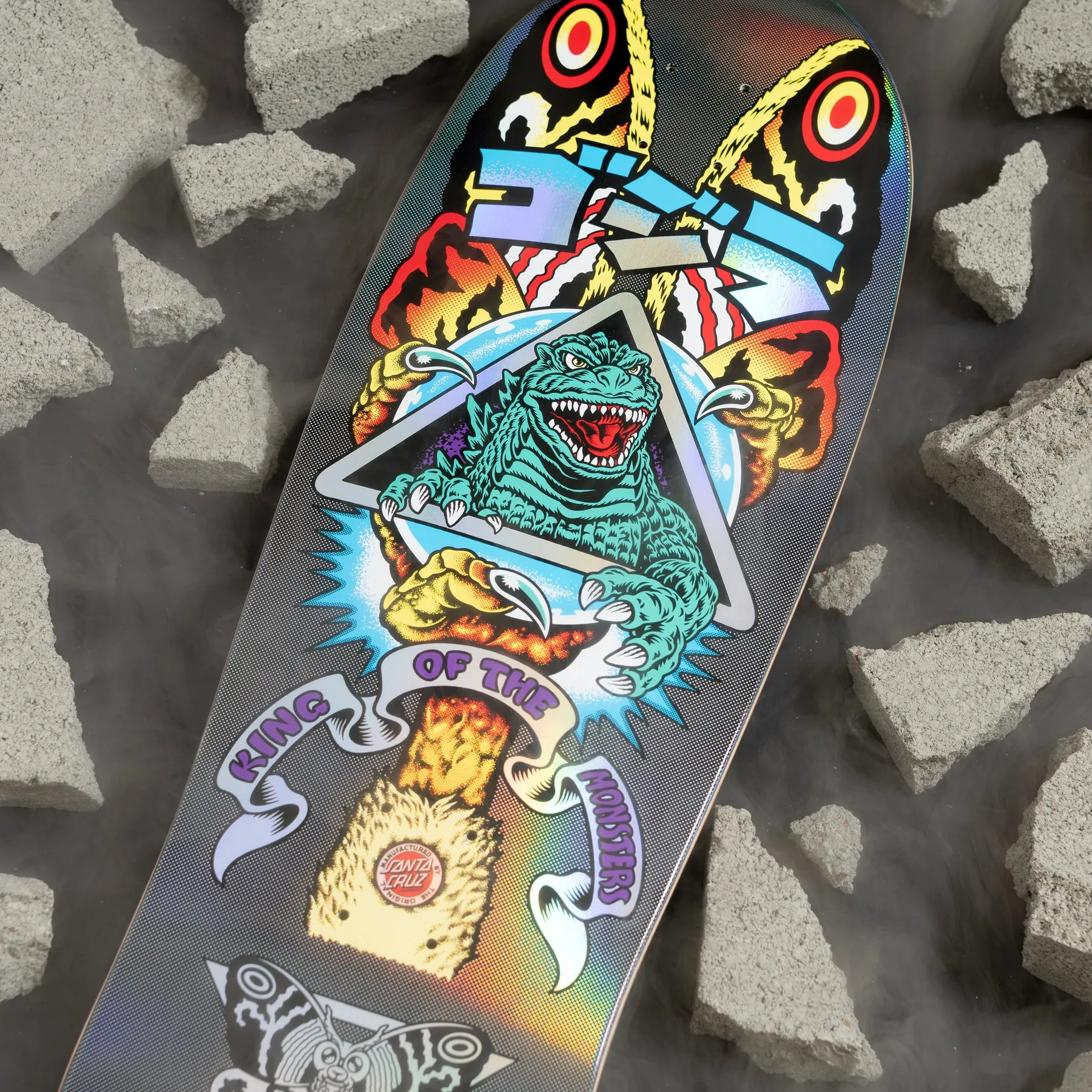 Santa Cruz x Godzilla Mothra Natas Shaped deck 10.5" x 30.14"