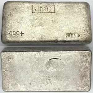 Scarce Johnson Matthey Canada 20 oz .999 Silver Bar (No Maple Leaf)