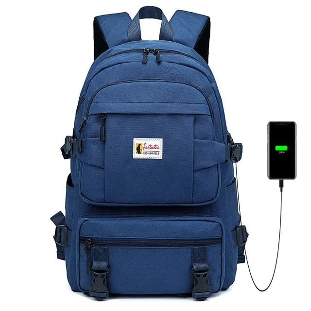 School Backpack | Student Backpack | Casual Backpack | School Rucksack | Shoulder Bag | Large Capacity Bag | College Bag | Travel Backpack