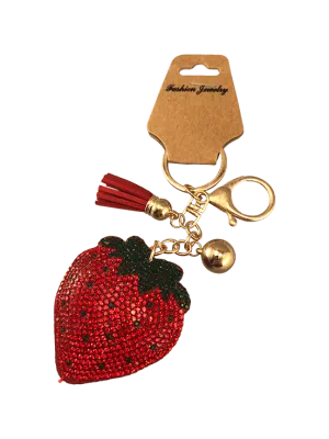 Sequined Strawberry Keychain/Clip