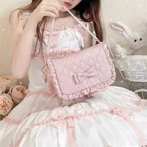 Seraphim Bow Girl Pastel Pink White Yellow Purple Messenger Bag Handbag