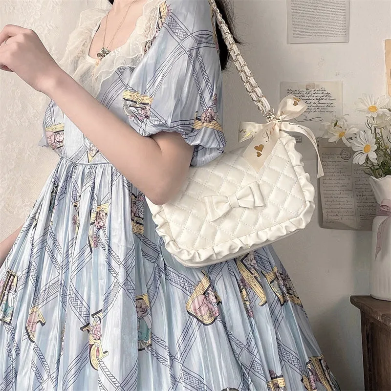 Seraphim Bow Girl Pastel Pink White Yellow Purple Messenger Bag Handbag