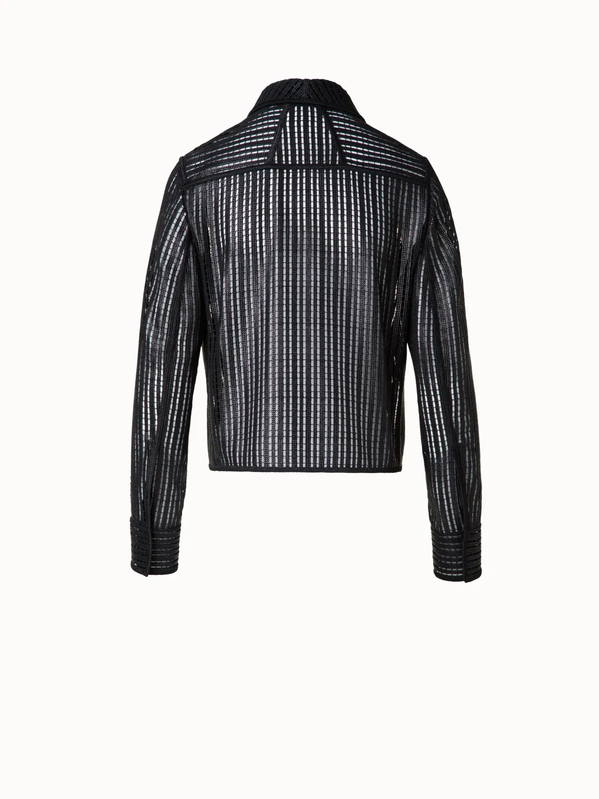 Shirt Jacket with Stripes Embroidery