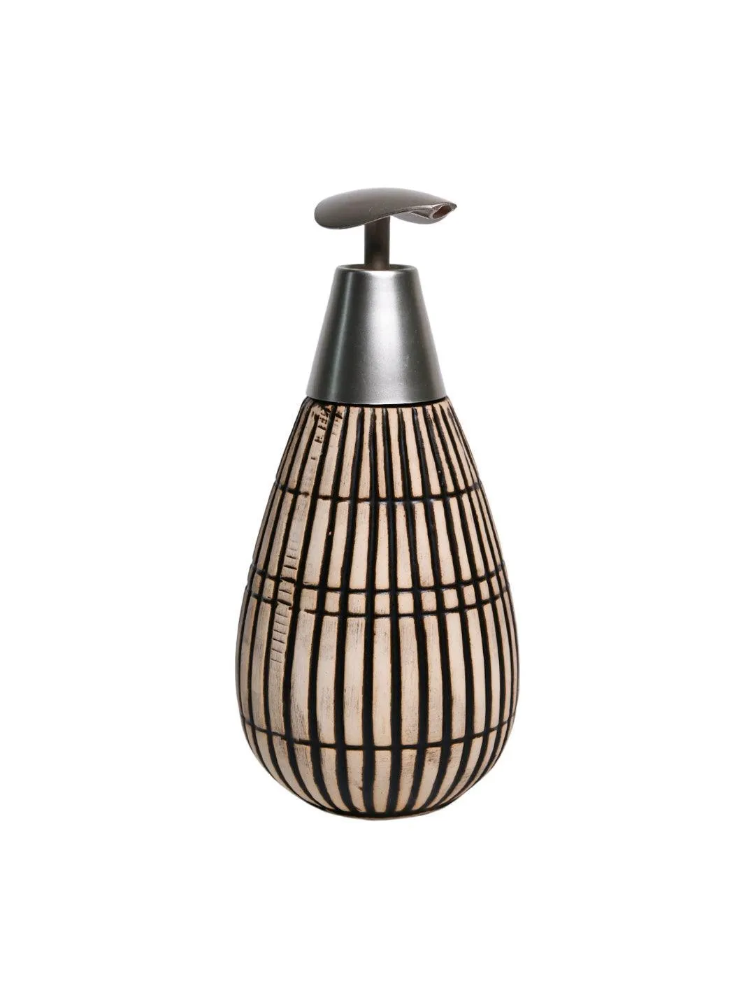 Silver Ceramic Pear Shape Soap Dispenser - 350mL