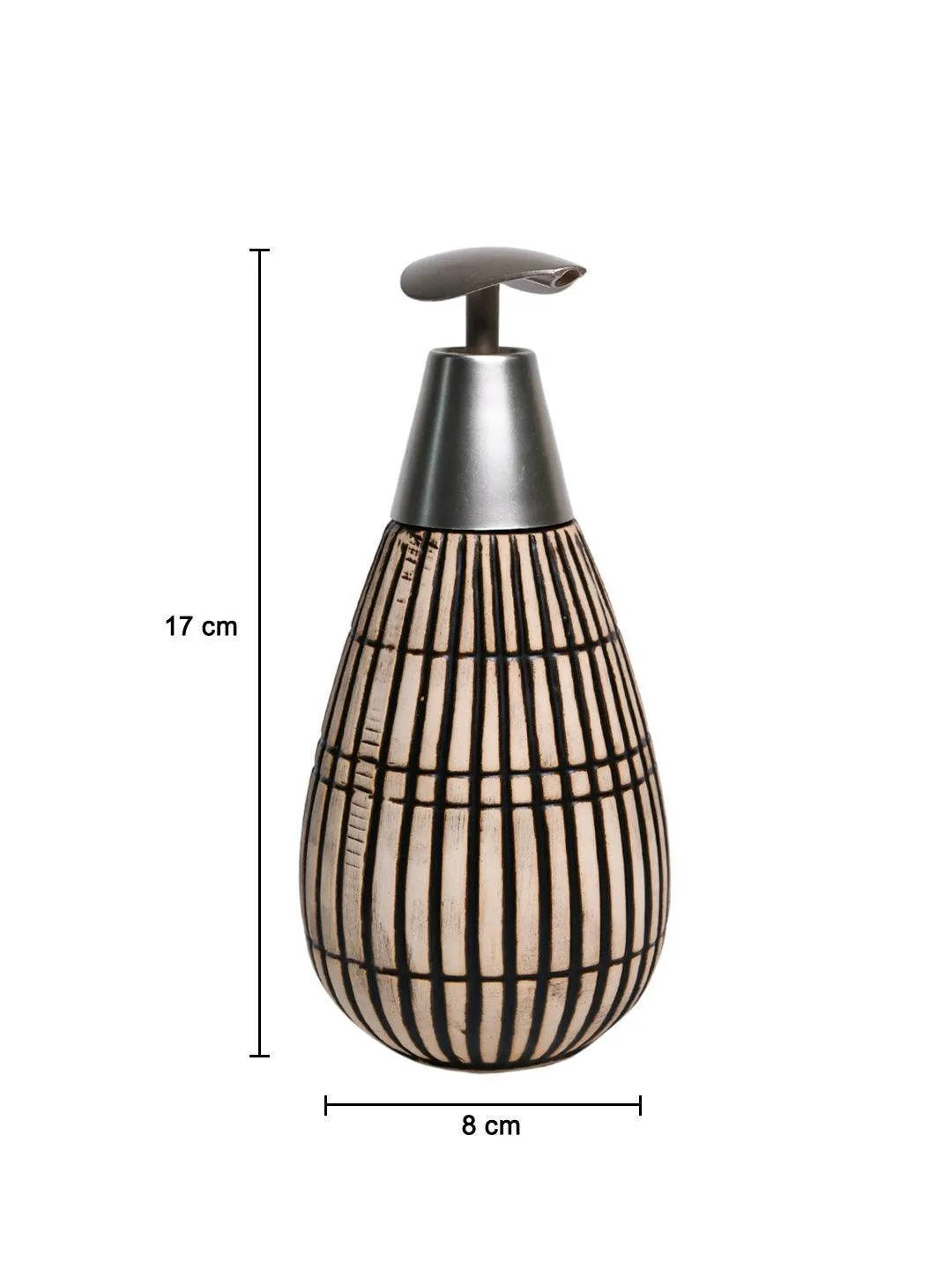 Silver Ceramic Pear Shape Soap Dispenser - 350mL