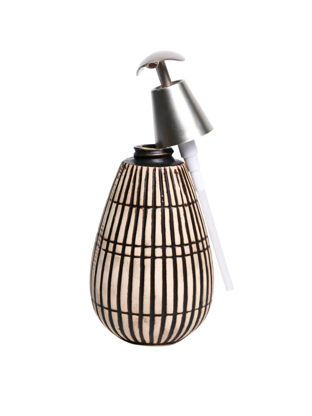 Silver Ceramic Pear Shape Soap Dispenser - 350mL