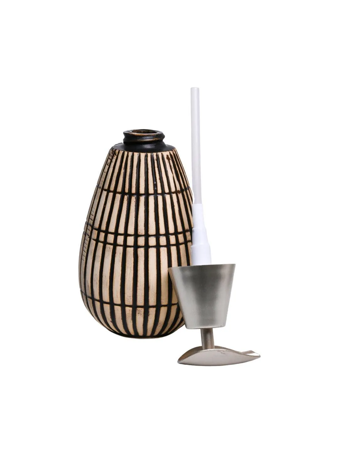 Silver Ceramic Pear Shape Soap Dispenser - 350mL