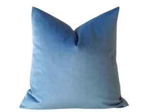 Sky Blue Velvet Pillow Cover